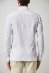 Camicia da uomo Xacus in seersucker bianco