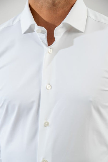 Camicia da uomo Xacus bianca con bottoni