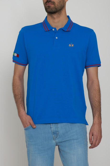 La Martina Men's Polo Shirt with Stripes on the Hems
