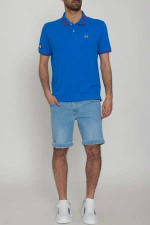 La Martina Men's Polo Shirt with Stripes on the Hems