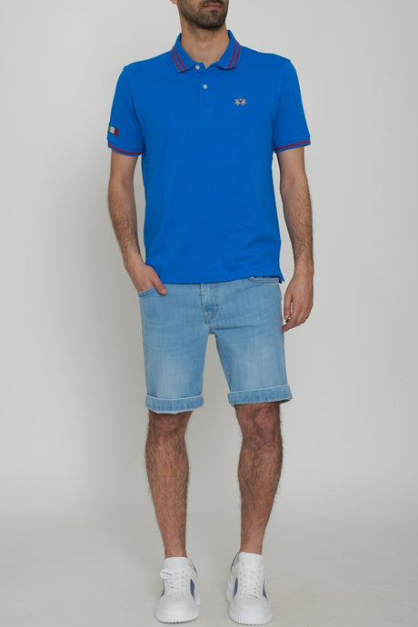 La Martina Men's Polo Shirt with Stripes on the Hems