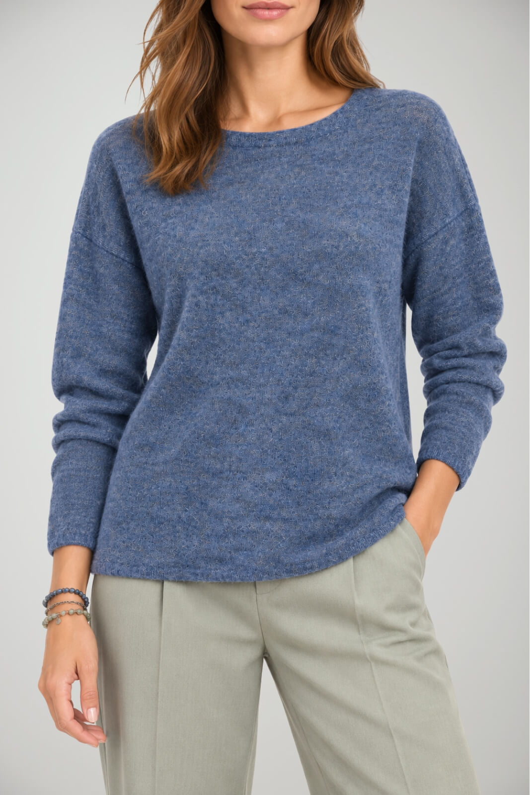 Yerse Maglia Donna Melange in Misto Lana e Alpaca