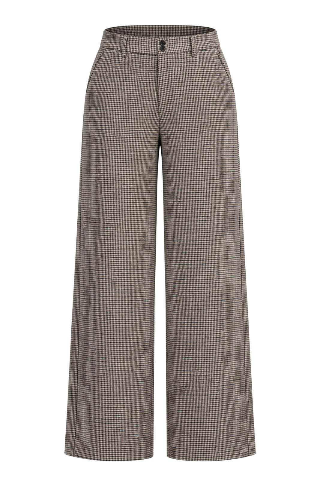 Yerse Pantaloni Donna pied de poule Wide Leg