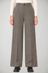 Yerse Pantaloni Donna pied de poule Wide Leg