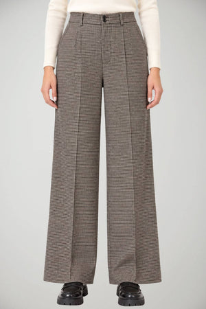 Yerse Pantaloni Donna pied de poule Wide Leg