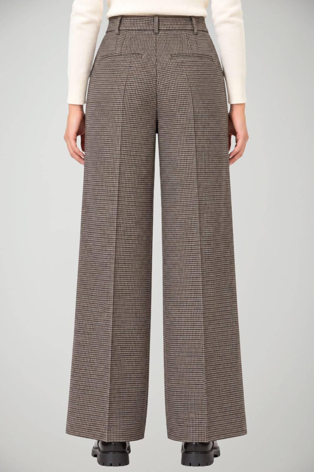 Yerse Pantaloni Donna pied de poule Wide Leg