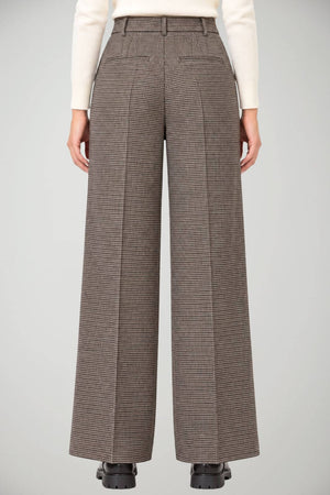 Yerse Pantaloni Donna pied de poule Wide Leg