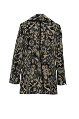 Cappotto Zhelda da donna doppiopetto in jacquard e velluto
