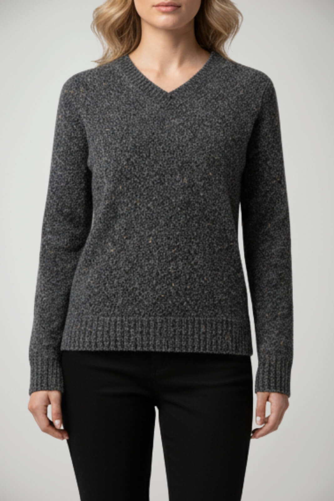 Maglione da donna Zhelda con scollo a V in misto lana e alpaca