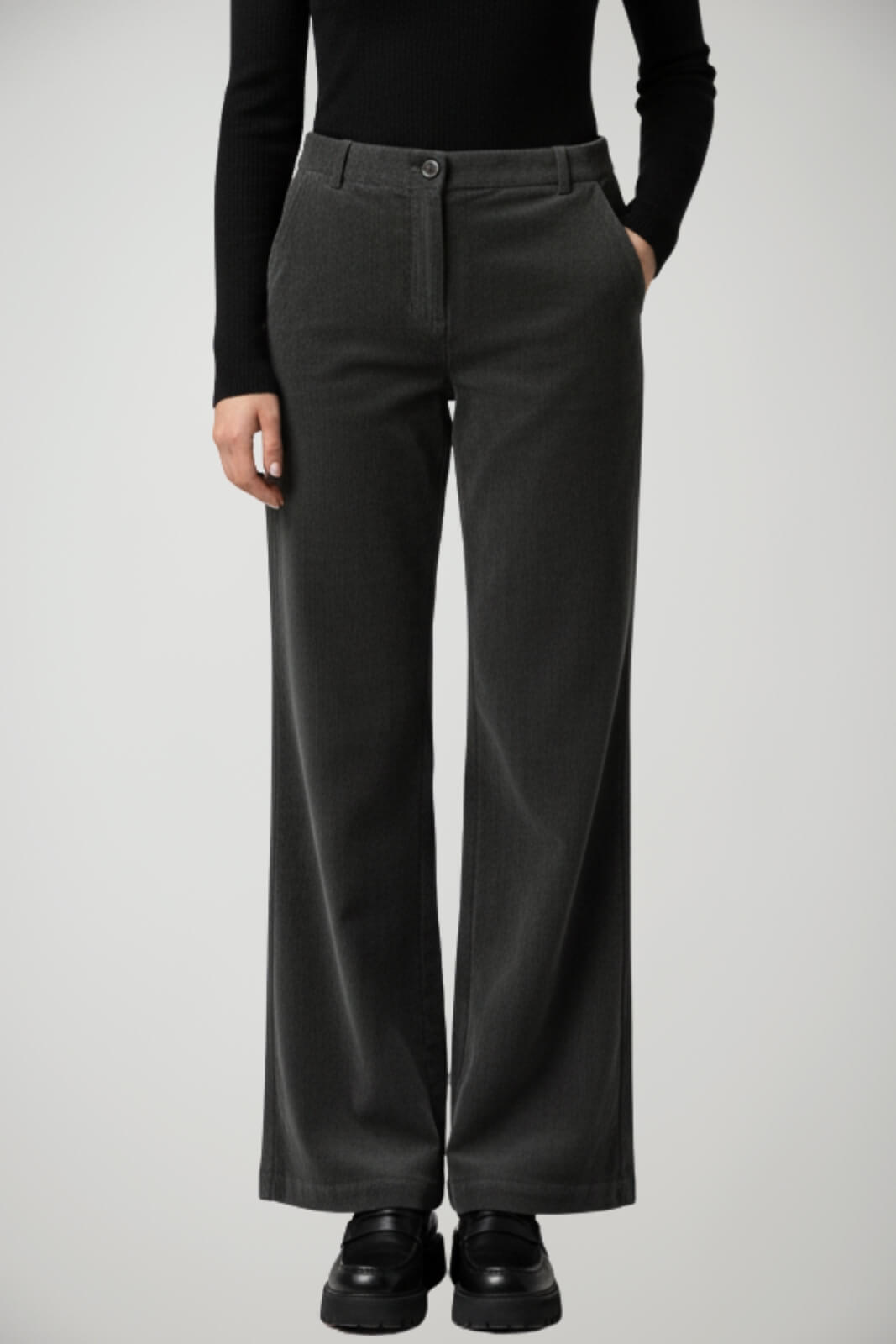 Pantaloni da donna Zhelda a palazzo in velluto a coste