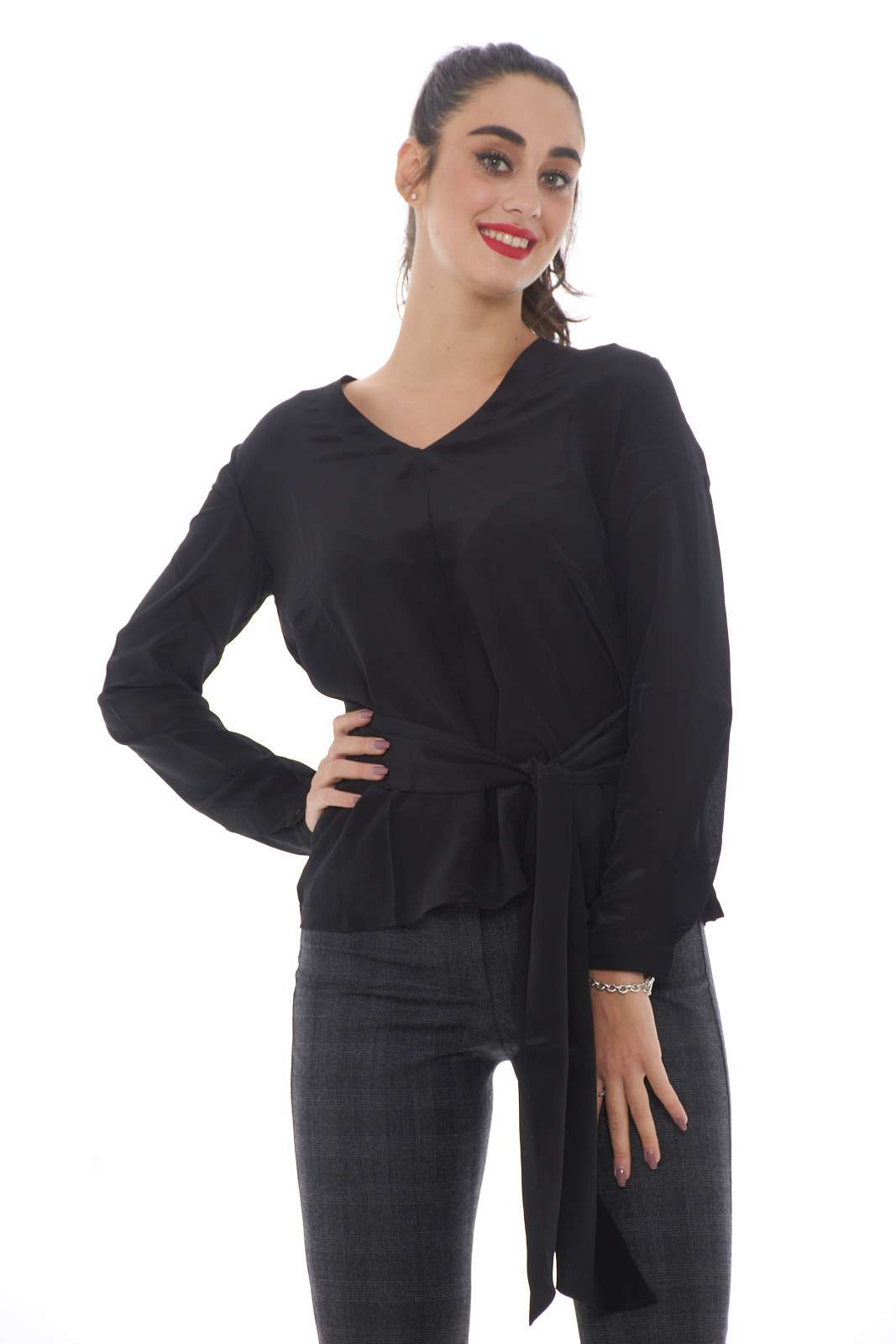 Blusa de mujer Weekend MaxMara AGUZZO con aplicación de seda