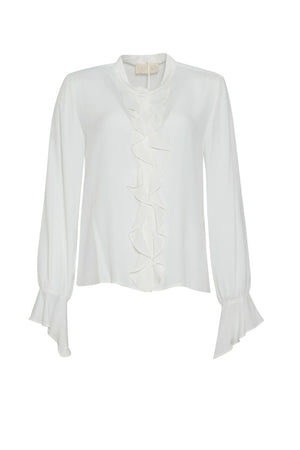 I Blues camicia donna con rouches sul davanti e ai polsi