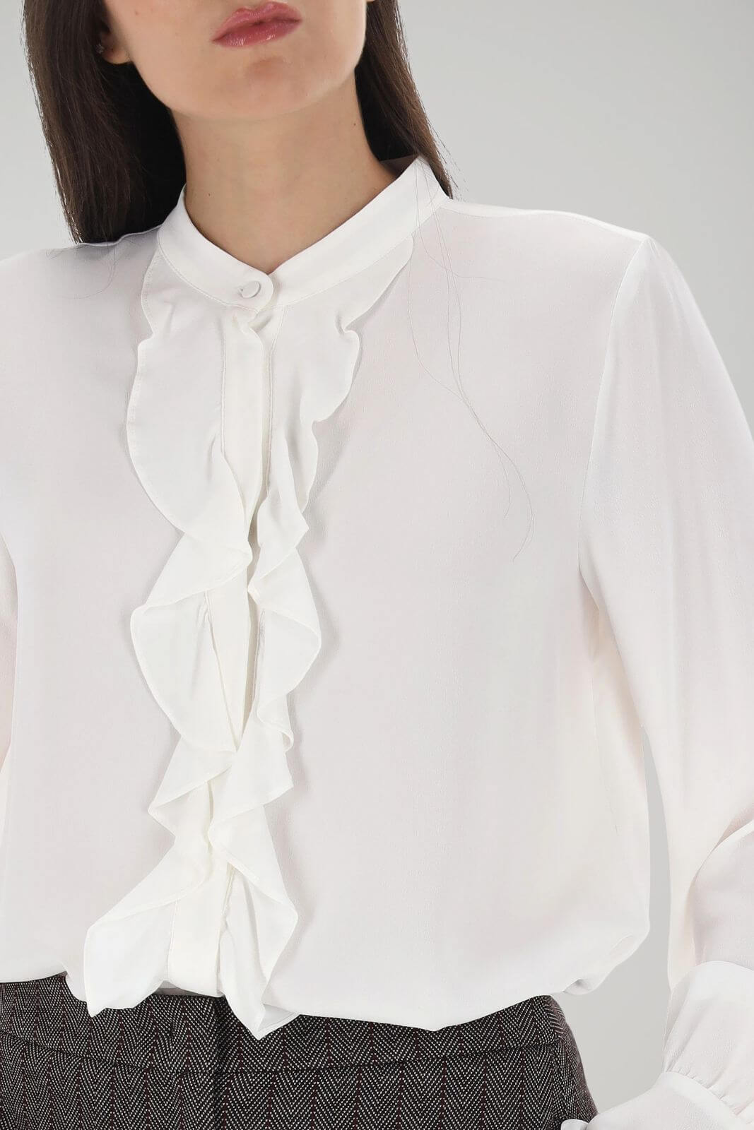 I Blues camicia donna con rouches sul davanti e ai polsi