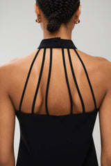 i Blues Abito Donna in crepe con scollo americano