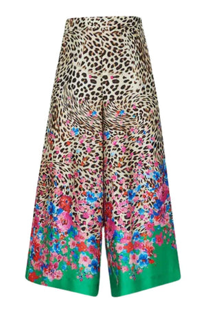 Liu Jo Pantalone Donna Crop con Stampa Animalier e Floreale