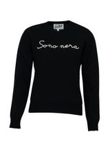MC2 Saint Barth Women's T-Shirt with Embossed Lettering I Am Black