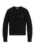 Cardigan da donna Polo Ralph Lauren a trecce con bottoni e logo fronte