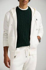 Felpa uomo firmata Polo Ralph Lauren con cappuccio e chiusura con zip.