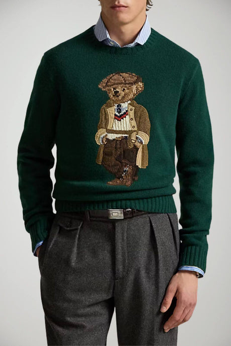 Polo Ralph Lauren maglia uomo bear verde