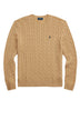 Maglia uomo firmata Polo Ralph Lauren in lana e cashmere con lavorazione a trecce, Logo Pony sul petto.