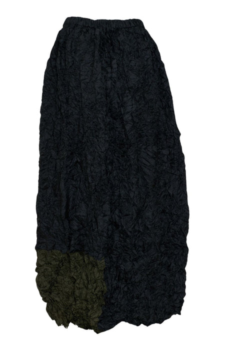 Tadashi Gonna lunga in crepe nera e verde