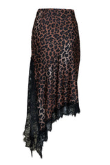 Vicolo Gonna donna animalier con fondo trasversale e dettaglio in pizzo